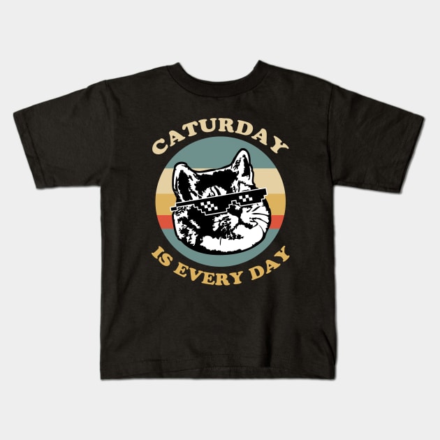 Caturday Deal With It Kids T-Shirt by Electrovista